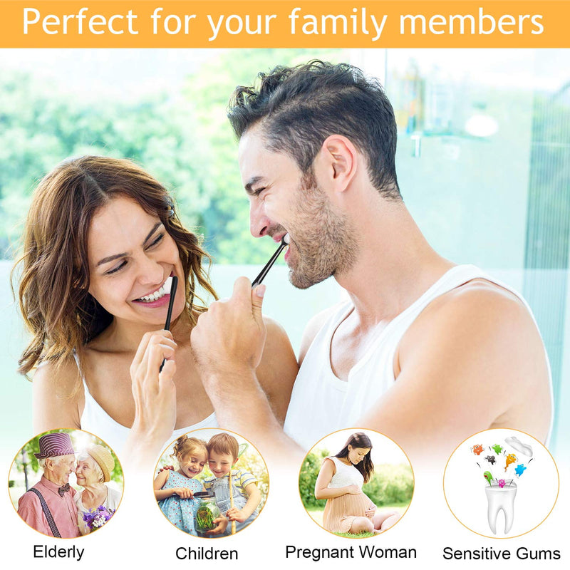 Adult Extra Soft Toothbrush with 20000 Soft Bristles, (Pack of 6) Micro Nano Manual Toothbrushes for Protect Sensitive Gums - Black