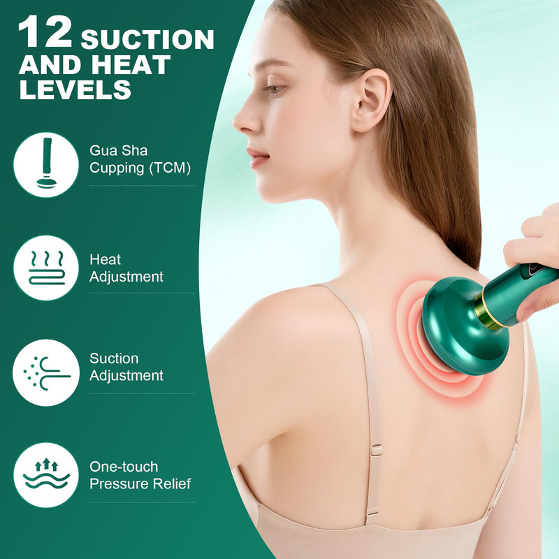 [Australia] - Anti Cellulite Massage Tool, Electric Cellulite Remover for Legs, Cellulites Massager with 12 Suction Modes, Cupping Machine, Rechargeable & Cordless 