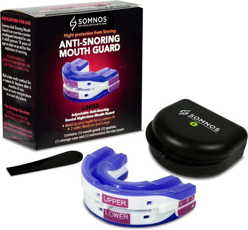 [Australia] - Somnos Anti Snore Mouthguard - Adjustable Sleep Mouth Guard for Snoring - Lightweight, Comfortable, and Effective for Reducing Snoring - Better Sleep Starts Here™ - Large Size … 