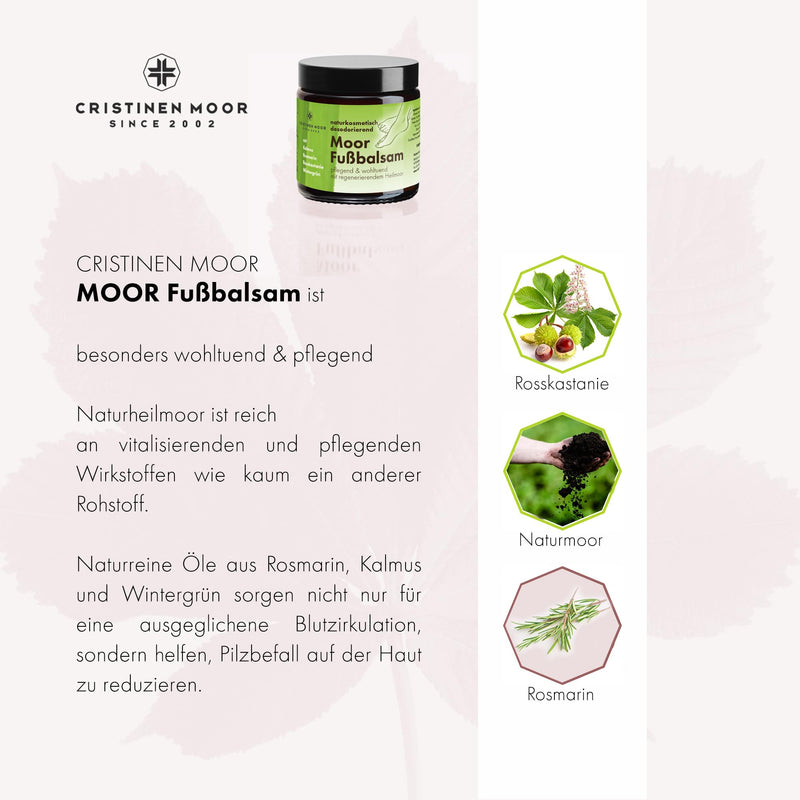 [Australia] - CristinenMoor Moor foot balm with natural moor for daily foot care against foot odor, foot cream for athlete's foot, natural cosmetic foot care cream rich in shea butter for very dry foot skin 