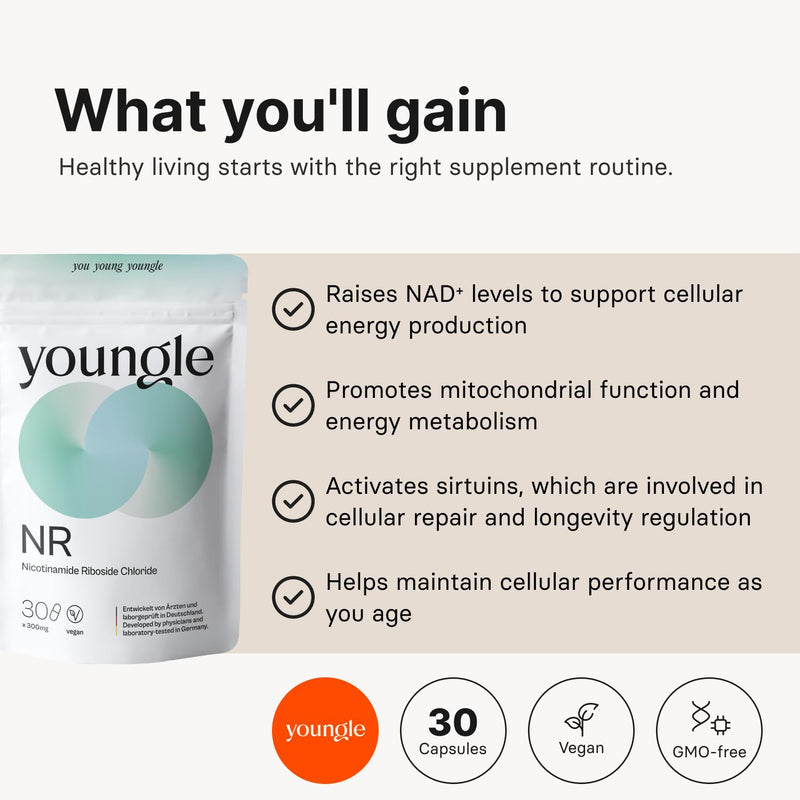 NAD+ Capsules – 300 mg Nicotinamide Riboside (NR) – High-Dose Anti-Aging Supplement & NAD+ Booster – 30 Vegan Capsules – Developed by Doctors – NMN Replacement – 1-Month Supply 30 capsules