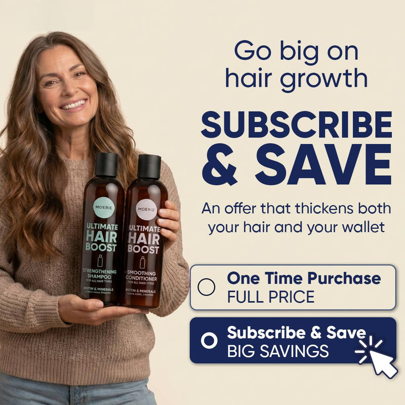 Moerie Hair Growth Shampoo and Conditioner for Women and Men, Hair Loss Solution with Biotin and Rosemary, Thickening Shampoo and Conditioner for Thinning Hair – Promotes Regrowth Single set