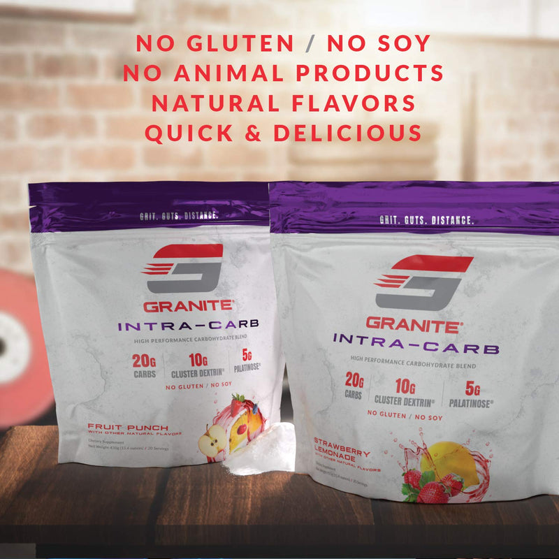 [Australia] - Carb Supplement by Granite Supplements | 20 Servings of Intra-Carb Strawberry Lemonade to Train Longer and Harder, With No Crash or Upset Stomach | Includes Cyclic Dextrin, Isomaltulose, and Dextrose 