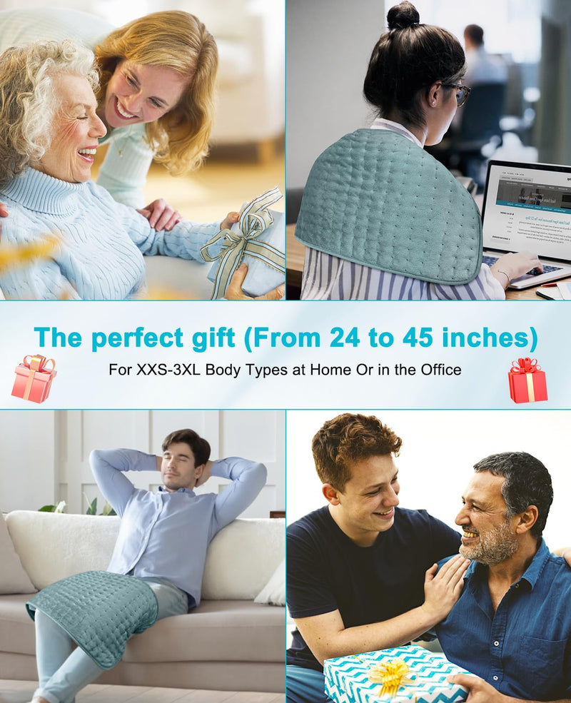 [Australia] - Aasonida Heating Pad for Back Pain, Electric Heating Pad with 6 Heating Options, Heat Pad for Back Neck Shoulder Belly Soft Flannel Surface 