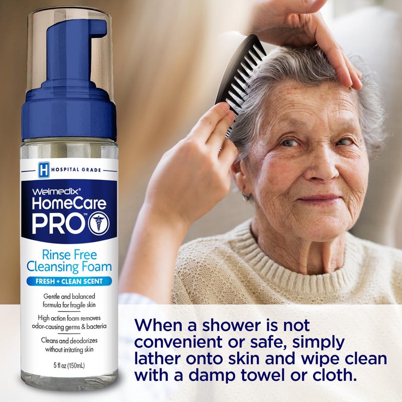 [Australia] - Rinse Free Cleansing Foam, 3 in 1 Body Wash, Shampoo and Personal Cleanser for Elderly, Incontinence and Infant Care, Hospital Grade, Sulfate Free, Paraben Free (Pack of 3) 5 Fl Oz (Pack of 3) 