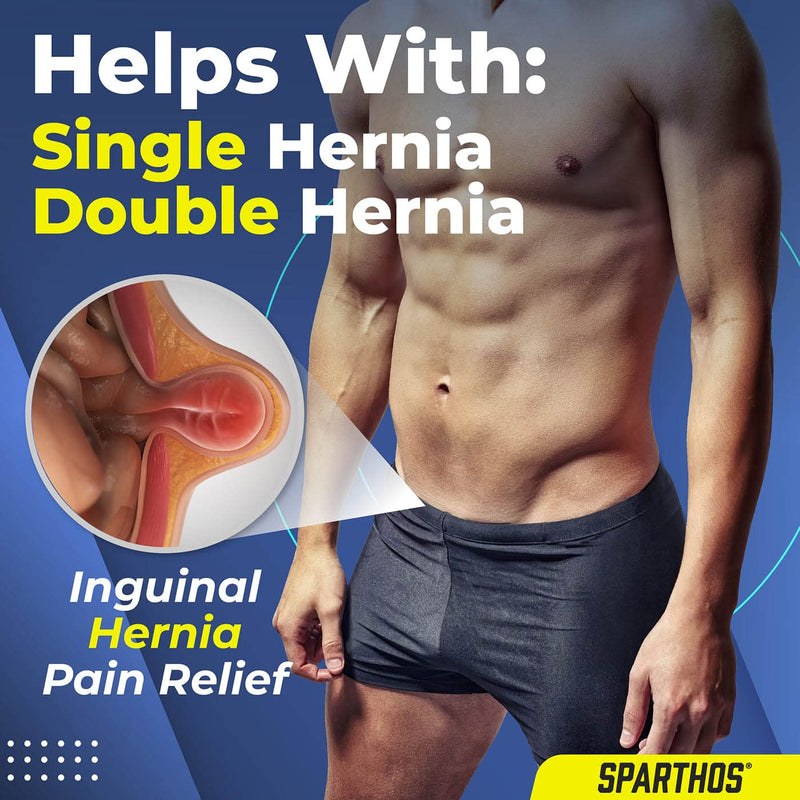 Sparthos Inguinal Hernia Belt For Men - Two Compression Pads - Slim, Discreet, Adjustable - Left or Right Side - Inguinal Hernia Support Mens - Post Surgery Hernia Truss - Groin Belts Men (Beige-XXL) XXL (Fits Hip Size 38 in - 50 in) Dune Beige