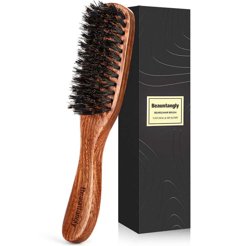 Hair Brush for Men, 100% Boar Bristle Hair Brush for Men Women’s Hair Smoothing, Styling, Detangling, Moisturizing, Adding Shine, Improving Blood Circulation, Promoting Hair Growth Oblong