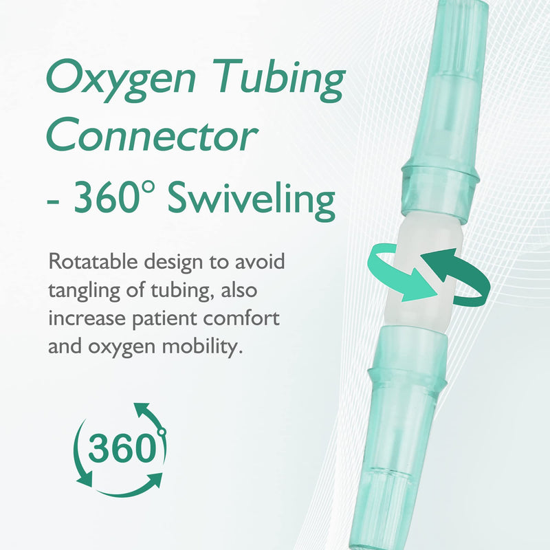 [Australia] - Oxygen Tubing Connector, 360° Rotation Cannula Connector Oxygen Connector Avoid Tangles, Tubing Swivel Connector O2 Connector (White-10pack) White-10pack 
