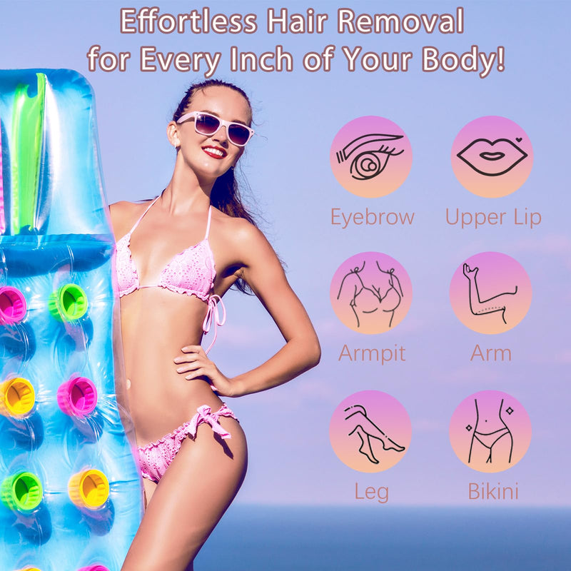 [Australia] - 2 in 1 Bikini Trimmer for Women Pubic Hair Dual-Head Electric Razors for Women, Rechargeable Body Hair Shaver and Face Razor, Waterproof Wet/Dry Use Hair Removal for Bikini Legs Face Underarm Arm 