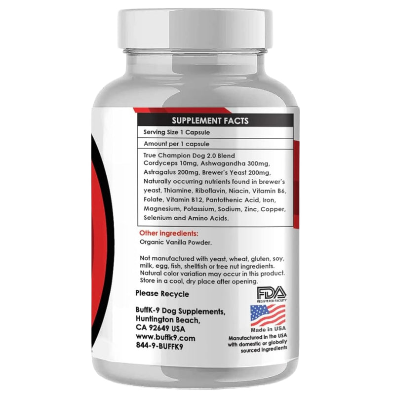 BuffK-9's 3-in-1 Dog Muscle Builder and Weight Gainer for Dogs Capsules for Puppies & Adult Dogs - All Breeds -Top Choice Canine Dog Supplement for Muscle Gains - 30 Caps - PawsPlanet Australia