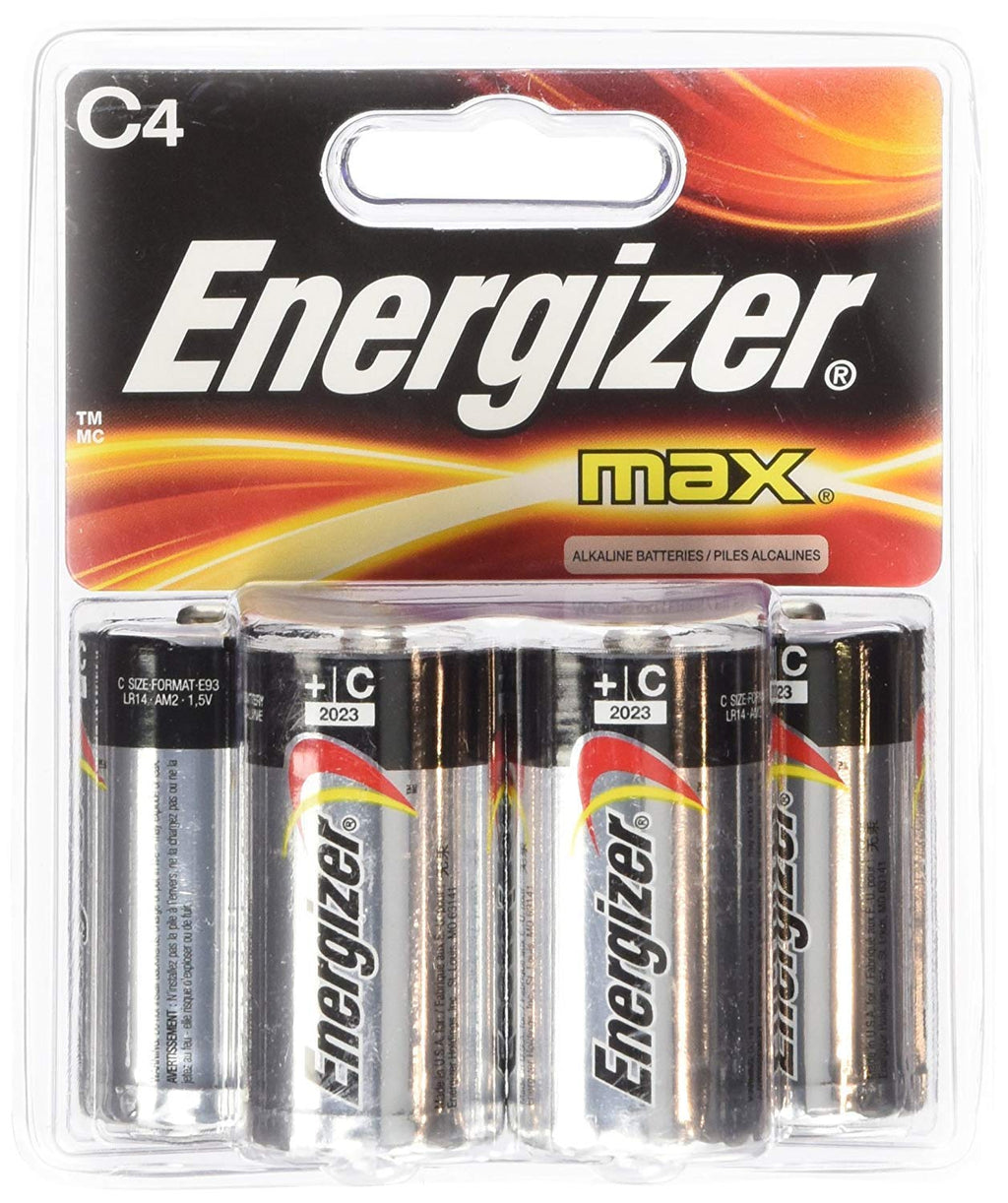 Energizer Max C Cell Alkaline Battery, 16 Batteries (4 X 4 Count Packs) 4 Count (Pack of 4)