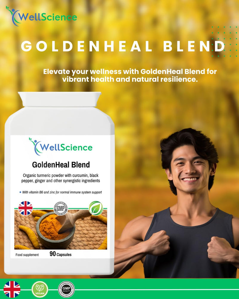 GoldenHeal Blend: Immune Support, Anti-Inflammatory, and Digestive Health - Organic Turmeric, Curcumin, Black Pepper, Ginger & Cayenne