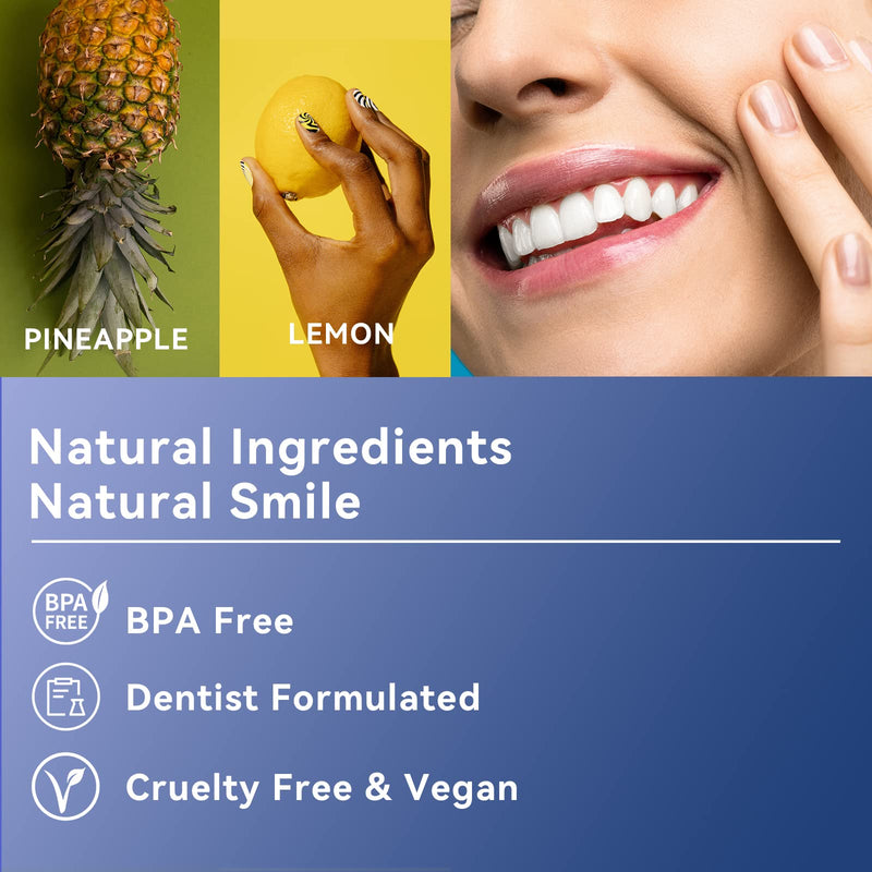 [Australia] - Teeth Whitening Strips for Sensitive Teeth, 28 Express White Strips, No Peroxide, No Slip, Professional Enamel Safe Teeth Whitening Kit for Remove Coffee Tea Smoking Stains, 14 Treatments Lemon 