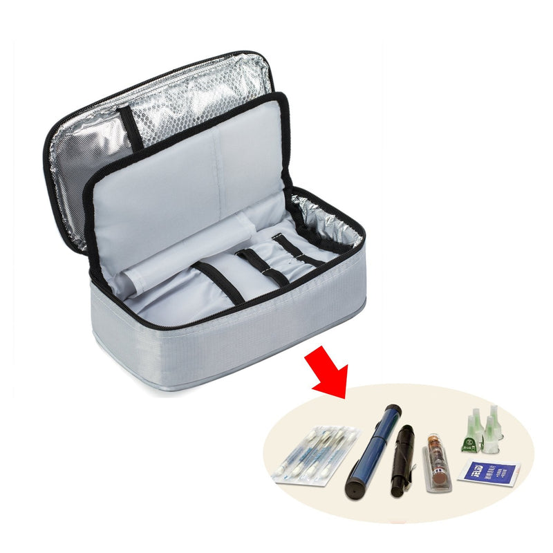 [Australia] - ALLCAMP diabetic bag cooler bag insulin bag for diabetes syringes, insulin injections and medication + 4 ice packs dark gray 