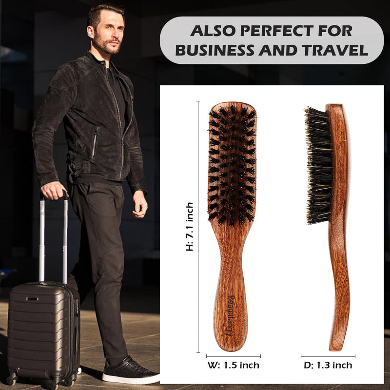 Hair Brush for Men, 100% Boar Bristle Hair Brush for Men Women’s Hair Smoothing, Styling, Detangling, Moisturizing, Adding Shine, Improving Blood Circulation, Promoting Hair Growth Oblong