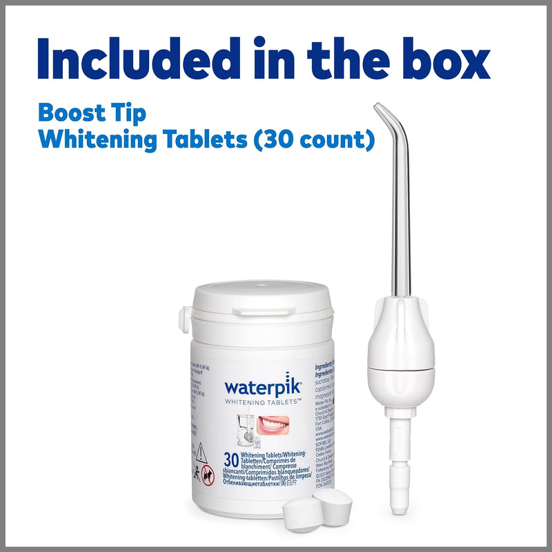 [Australia] - Waterpik Boost Water Flosser Tip with 30 Fresh Mint Whitening Tablets, Whiten Teeth and Remove Stains Gently 