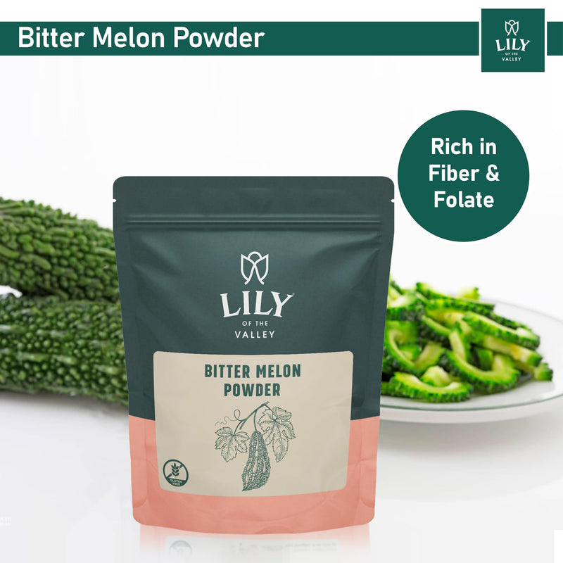 [Australia] - Lily of the Valley Bitter Melon Powder (Karela Powder) - Ideal for Smoothies & Shakes - Momordica Charantia - Healthy Lifestyle - Vegan & Gluten-Free - Resealable Pouch (8oz, 226g) 8 Ounce (Pack of 1) 