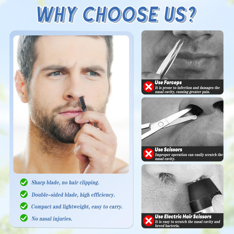 [Australia] - FePen Nose Hair Trimmer, Pack of 4 Nose Hair Trimmers for Men, Nose Hair Trimmer for Women, 2-in-1 Nose Hair Remover with Ear Picker, Nose Trimmer, Manual Nose Hair Trimmer, Safety, Portable Black 