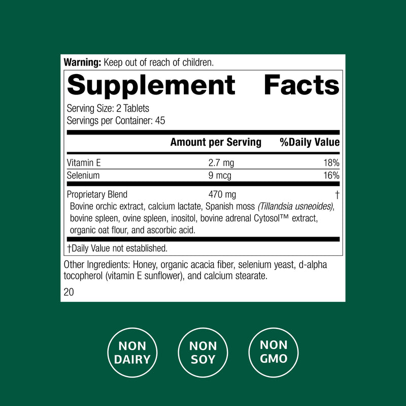 [Australia] - Standard Process Cataplex E2 - Vitamin E & Selenium Supplement for Cardiovascular & Cellular Health - Antioxidant Support for Heart Health - Non-Dairy & Non-Soy - 90 Tablets 