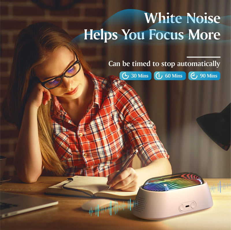 [Australia] - MOWETOO White Noise Machine Baby, Sleep Aid Babies & Adults Portable White Noise Machine with USB, 14 Soothing Sounds, 10 Hour Battery, Adjustable Color Lights and Time 