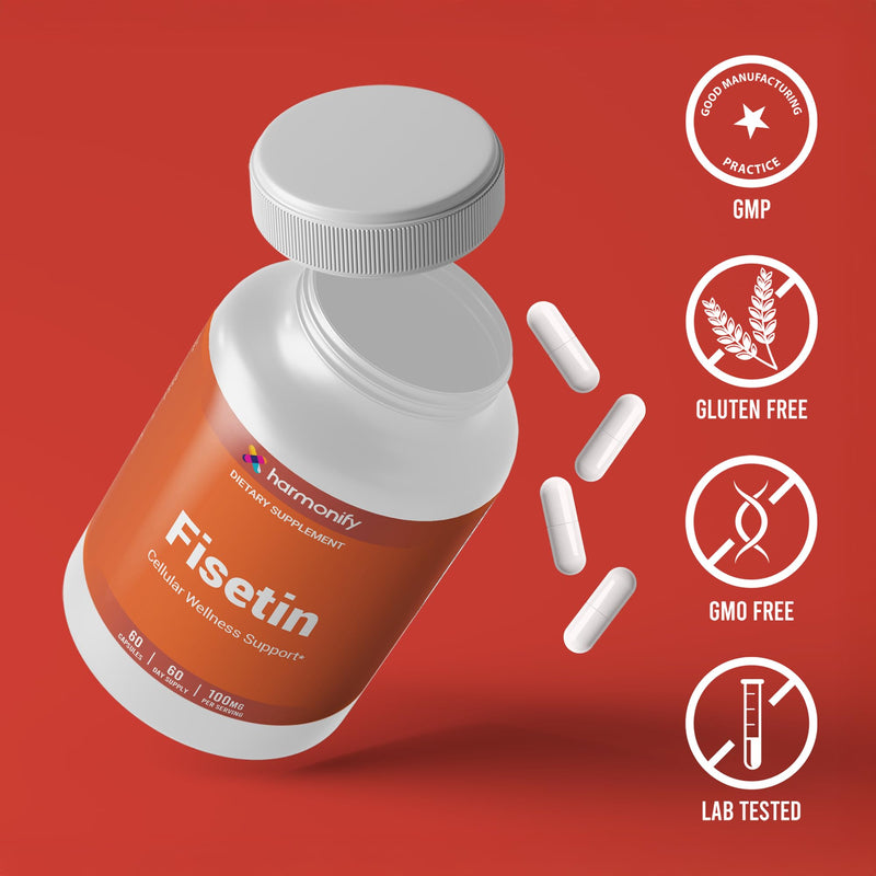 Fisetin 100 mg Capsules – Premium Fisetin Supplement from Cotinus Coggygria, 60 Vegan Capsules, 60 Day Supply
