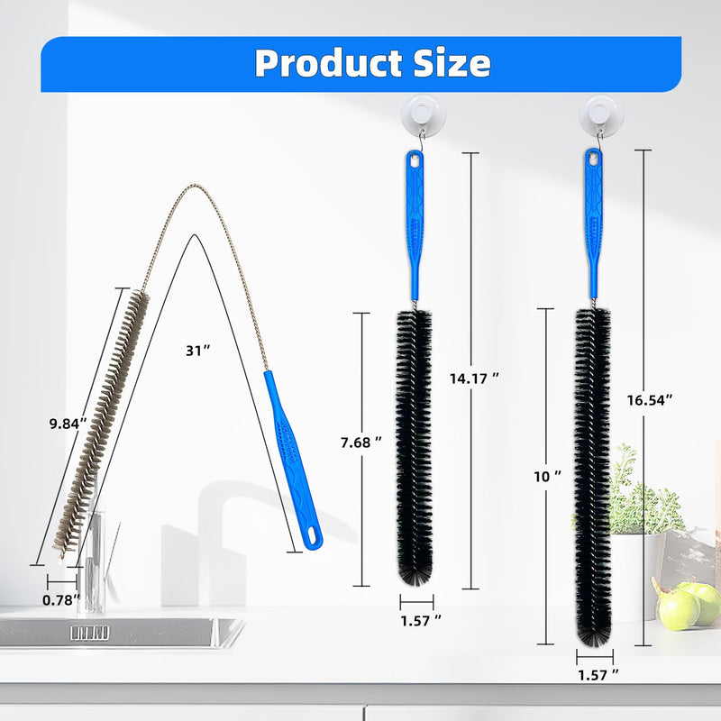 [Australia] - Flexible Cleaning Tool,Bendable Sewer Drain Brush, Long Pipe Cleaner for Home Kitchen Sink, Shower and Tub Hair Clogs 