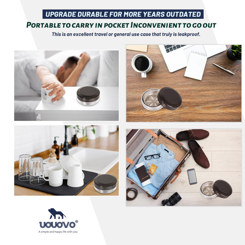 [Australia] - Denture Cup Retainer Case, Definitely No-Leak, Denture Bath Case, Denture Case, Retainer Cleaning Box for Traveling, Denture Cup with Strainer & Mirror (Grey) Grey 