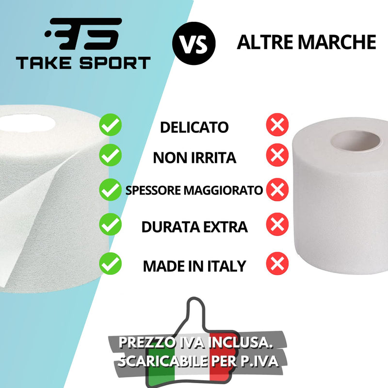 TS TAKESPORT – Sports Bandage, Sports Bandage, Sports Tape, Sport Tape, Sport Tape, Thin Polyurethane Foam Bandage, 7 cm (8 Rolls)
