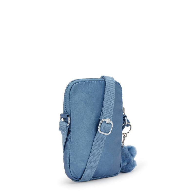 Kipling Women's Tally Minibag, Lightweight Crossbody Mini Bag, Nylon Phone Bag Crystal Sapphire Met 4.25''L x 6.75''H x 0.75''D