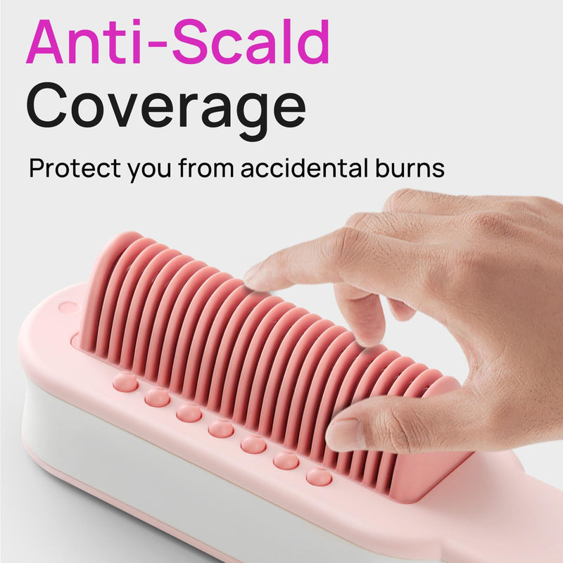[Australia] - Aniekin 3 in 1 Steam Hair Straightener Brush, 4 Temp Settings & Steam Reduces Damage, Nourishes Hair, and Expedites Straightening, Dual Voltage, Professional Styling Tools 
