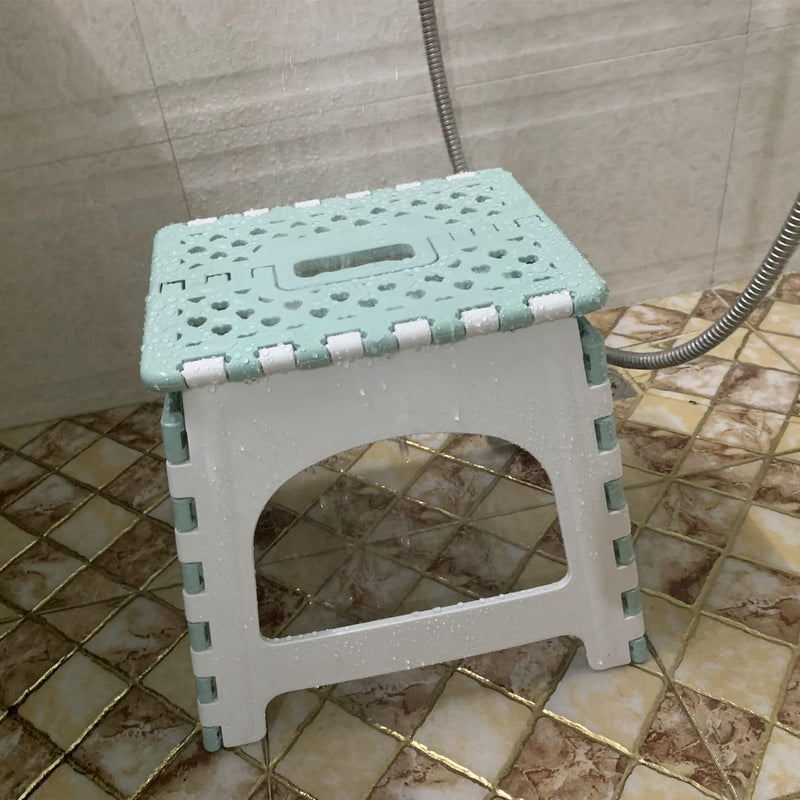 [Australia] - Shower Stool for Inside Shower Shaving Legs, Foldable Shower Small Shower Stool, Waterproof Plastic Corner Shower Foot Rest, Pedicure Stand Foot Rest,Green Green 