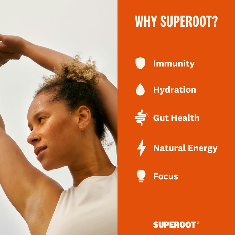 Organic Immunity Superfood Powder Ginger & Turmeric - Instant Hydration & Digestion Support - Daily Wellness Turmeric Mango Yuzu Drink - 3 Essential Electrolytes Organic Roots - (16 Servings) Mango & Yuzu