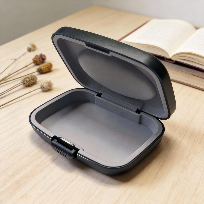 Icetop Hearing Aid Case, Hard Shell Protective Case with Silicone Lining, Portable Water-Resistant Storage Organiser for Hearing Aids Earbuds Small Essentials