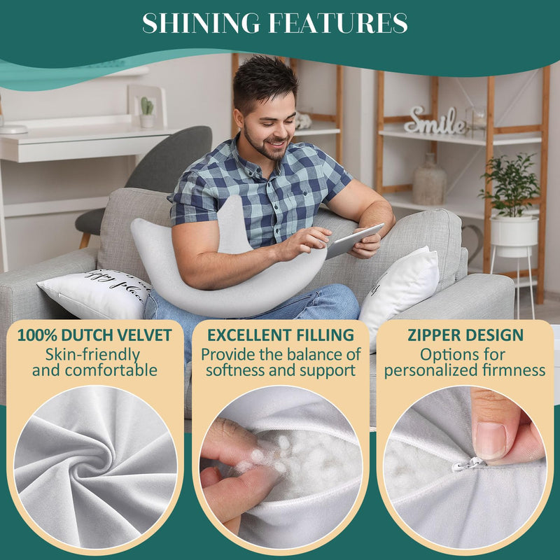 [Australia] - HARBOREST Shoulder Surgery Pillow - Shoulder Pillow for Shoulder Pain, Rotator Cuff Pillow for Sitting (Light Grey) Without Shoulder Strap Light Grey 