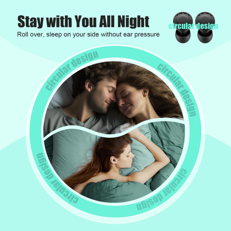 [Australia] - Ear Plugs for Sleeping Noise Reduction, Beinkap Reusable Earplugs Hearing Protection for Focus, Study, Work – 6 Pair Eartips in S/M/L – Flexible Silicone Soft – 35dB Noise Cancelling with Storage Case Black-nc06 
