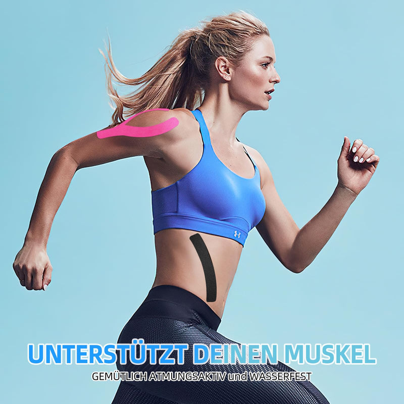 [Australia] - AUXHCYL Tape Sport Kinesio Tapes - 3 Kinesiology Tape Rolls, Classic Sports Tape, Professional Physio Tape, Skin-Friendly Medical Tapes for Shoulder, Knee and Ankle (5m x 5cm) 