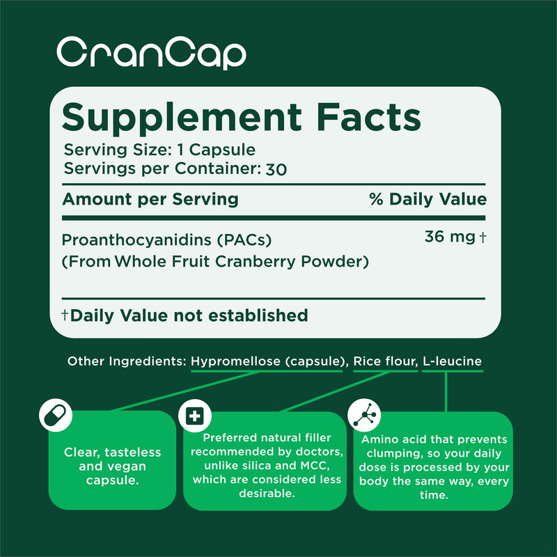 [Australia] - Cranberry Pills - Urinary Tract Health Cranberry Supplement - 36mg of Potent PACs - Non GMO, Vegan, Gluten Free - by Heale - 30 Capsules 30 Count (Pack of 1) 