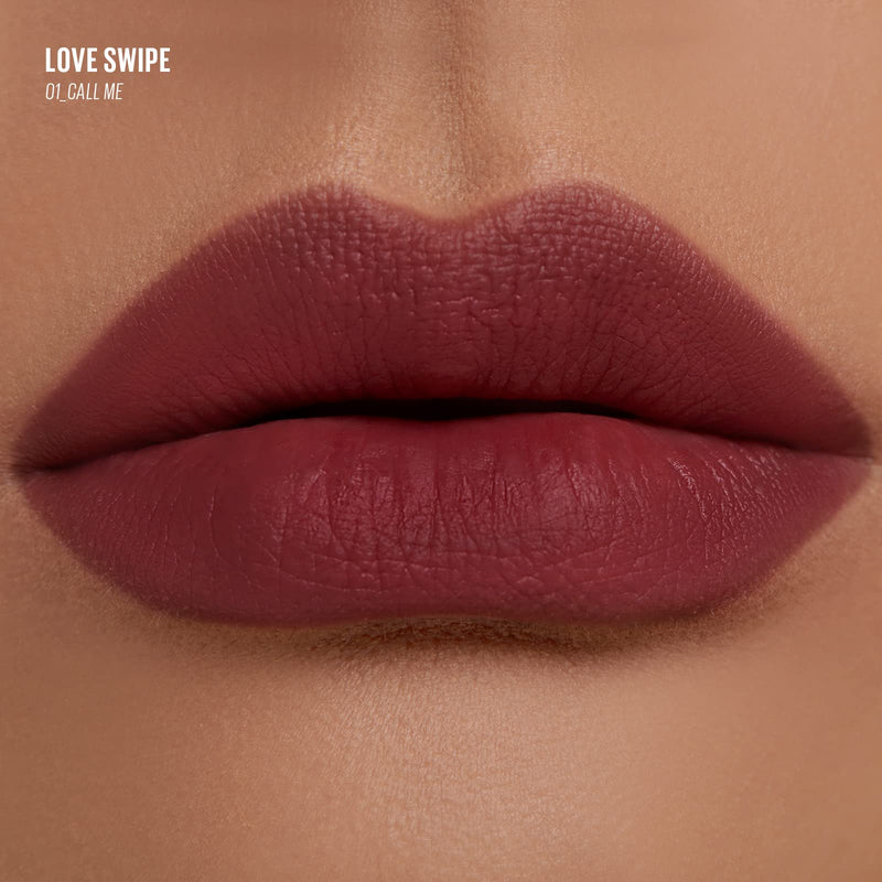 Kaja Lip Mousse - Love Swipe 01 Call Me | with Raspberry Seed Oil and Vitamin E, Buildable, Blendable, Moisturizing, Velvet Finish, Weightless Texture, Deep Shades, Vivid Color, Long Lasting, 0.22 Oz