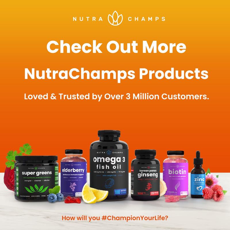 NutraChamps Biotin Gummies (2 Pack) and Vitamin C Capsules (2 Pack) 4 Pack Bundle