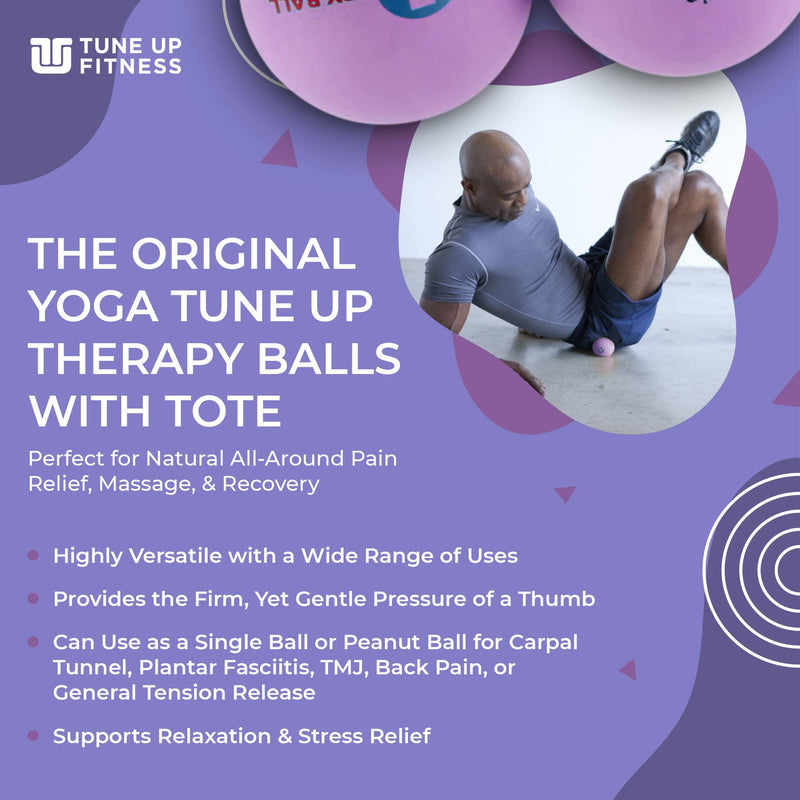 [Australia] - YOGA TUNE UP¬Æ Therapy Balls in Tote by Tune Up Fitness - Massage Balls for Trigger Point, Pressure Point & Myofascial Release - Use as Single or Peanut Ball for Pain Relief & Relaxation (Deep Purple) ['Deep Purple'] ['2.5 Inch (Pack of 1)'] 