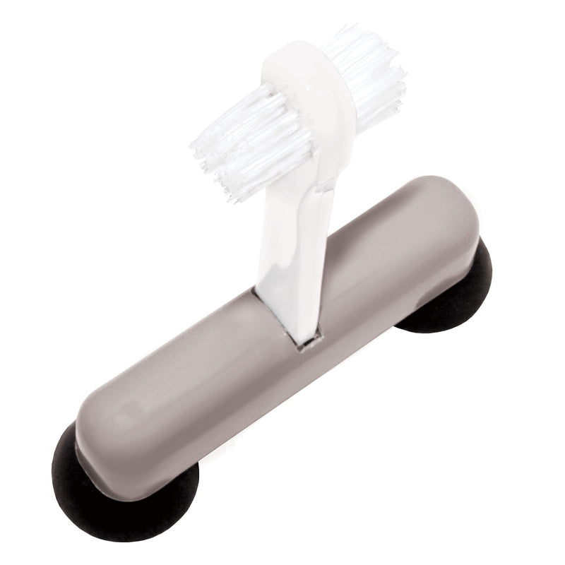 [Australia] - Rehabilitation Advantage Denture Scrub Brush & Suction Cup Holder,Red/Gray 1 Count (Pack of 1) 
