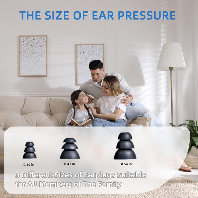 [Australia] - Ear Pressure Relief Suction Device, Migraine Ear Pressure Relief Products, Airplane Ear Tinnitus Relief Through Inner Ear Pressure Balance, Reduces Tension with 3 Sizes Earplugs Grey 