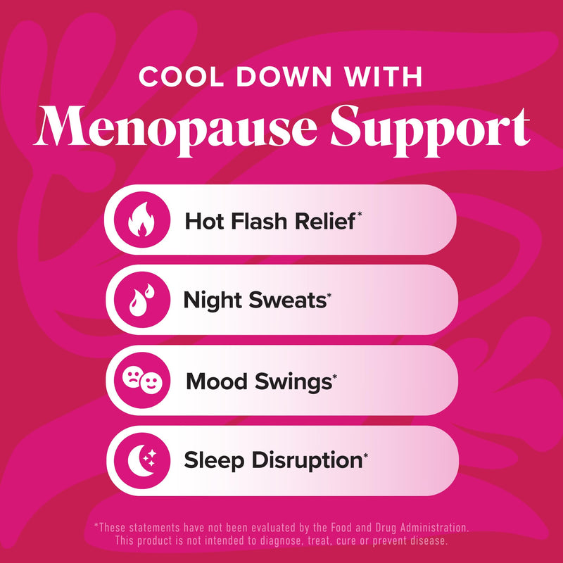 Menopause Vitamins Beadlets, Hot Flashes Night Sweats and Mood Support | With Black Cohosh Red Clover & More, Menopause Supplements for Women with Dong Quai Chaste Tree Berry & DIM, 30 Capsules