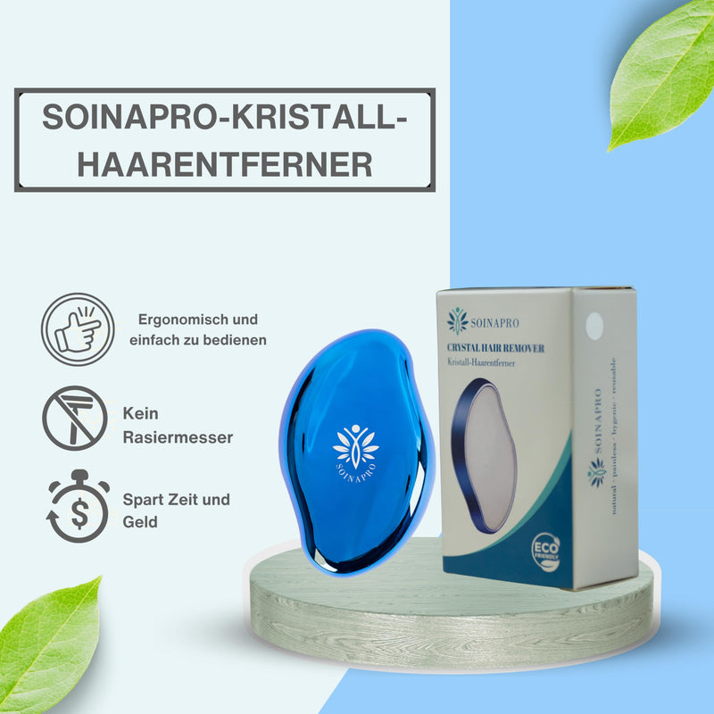 [Australia] - Soinapro Crystal Nano Hair Remover | Premium hair removal for women and men | Efficient hair removal device | Improved Nano Glass Crystal Hair Remover with Gentle Skin Exfoliation - (Blue) Blue 