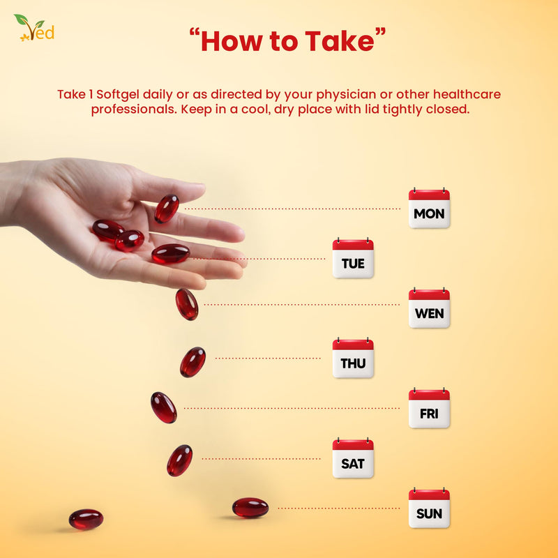 VED Sea Buckthorn Oil Soft Capsules | Boost Immune System | Omega-7 500 mg | 120 Softgels.