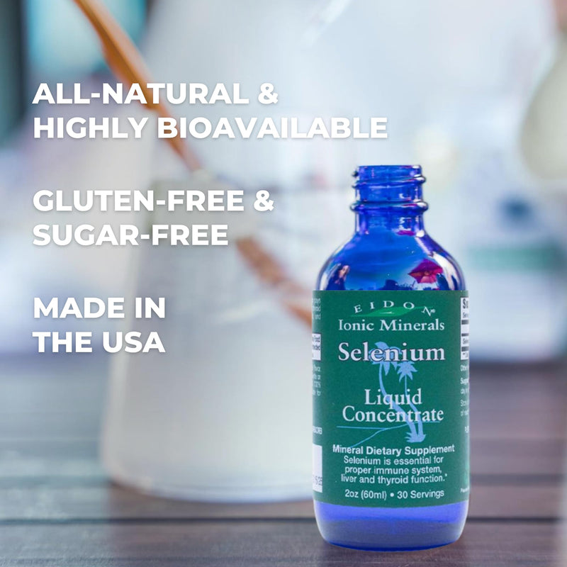 [Australia] - Eidon Ionic Minerals Liquid Selenium, Selenium Drops, Sodium Selenate Supplement, Support Liver Health and Thyroid Function, Immune System Support, 2 oz 