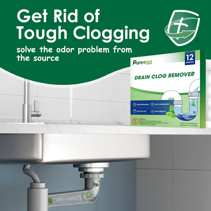 [Australia] - Drain Clog Remover - 12 Pack Drain Cleaner Hair Clog Remover, Powerful Sink Drain Cleaner for Clogged Drain, Easy-to-Use Shower Drain Cleaner, Pipe-Friendly Sink Cleaner and Deodorizer 1 Count(Pack of 12) 