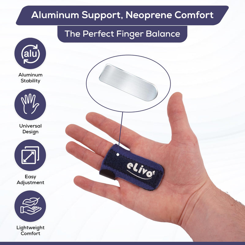 [Australia] - MedVance Elivo Finger Splint, Trigger Finger Support Brace for Thumb, Index, Middle, Ring, and Pinky Finger, One Size Fits All - 2 Pack 