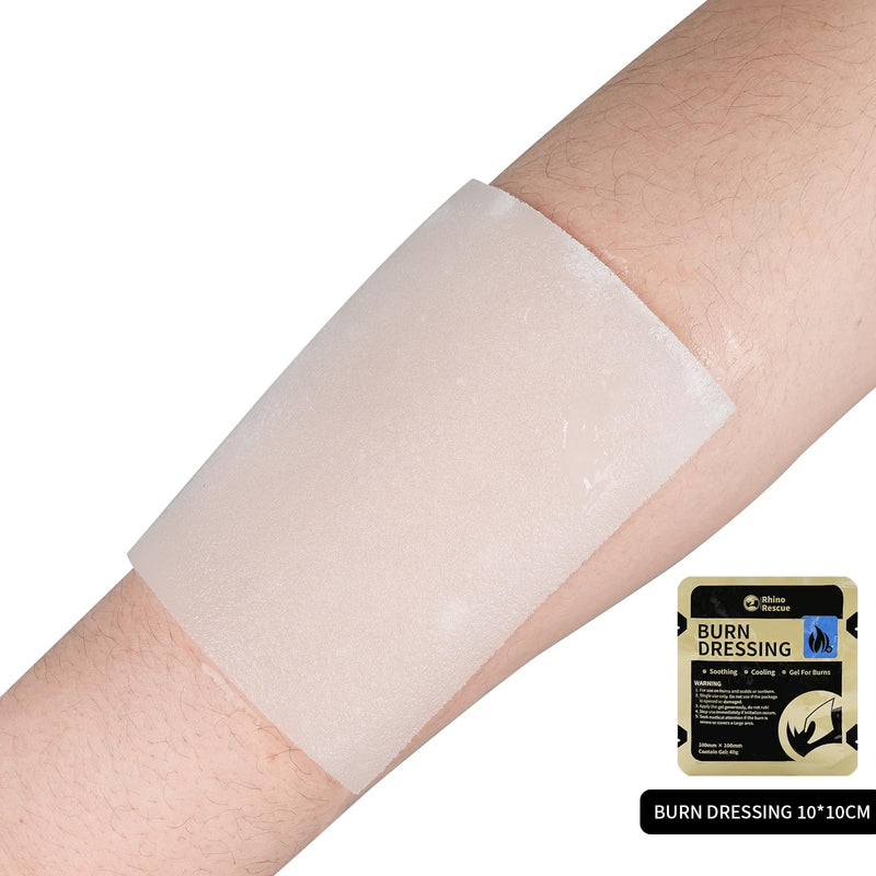 [Australia] - Rhino Rescue 4" X 4" Burn Dressing, Burn Gel Cooling Soothing Cream Relief Burn First Aid Supplies (5) 5 