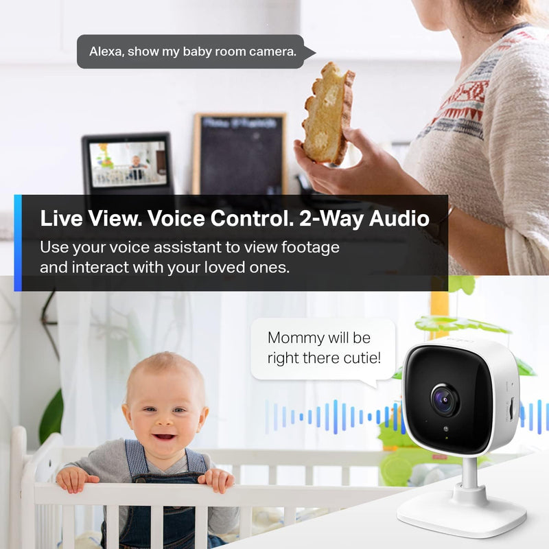 [Australia] - TP-Link Tapo 2K Security Camera for Baby Monitor, Dog Camera w/Motion Detection, 2-Way Audio, Night Vision, Cloud & SD Card Storage (Up to 256 GB), Works w/Alexa & Google Home, 2-Pack (Tapo C110P2) White 2 Pack 